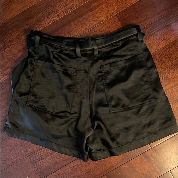 Express Black High Waist Satin Shorts - Picture 4 of 6
